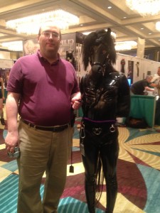 Gene and his new ponygirl at Fet Con 2013. Gene is sometimes a pony, too. Photo by author.