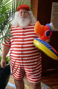Santa finally gets to model his swimwear. Photo by James Williams.